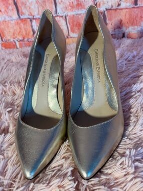 Silver Pointed-Toe Heels